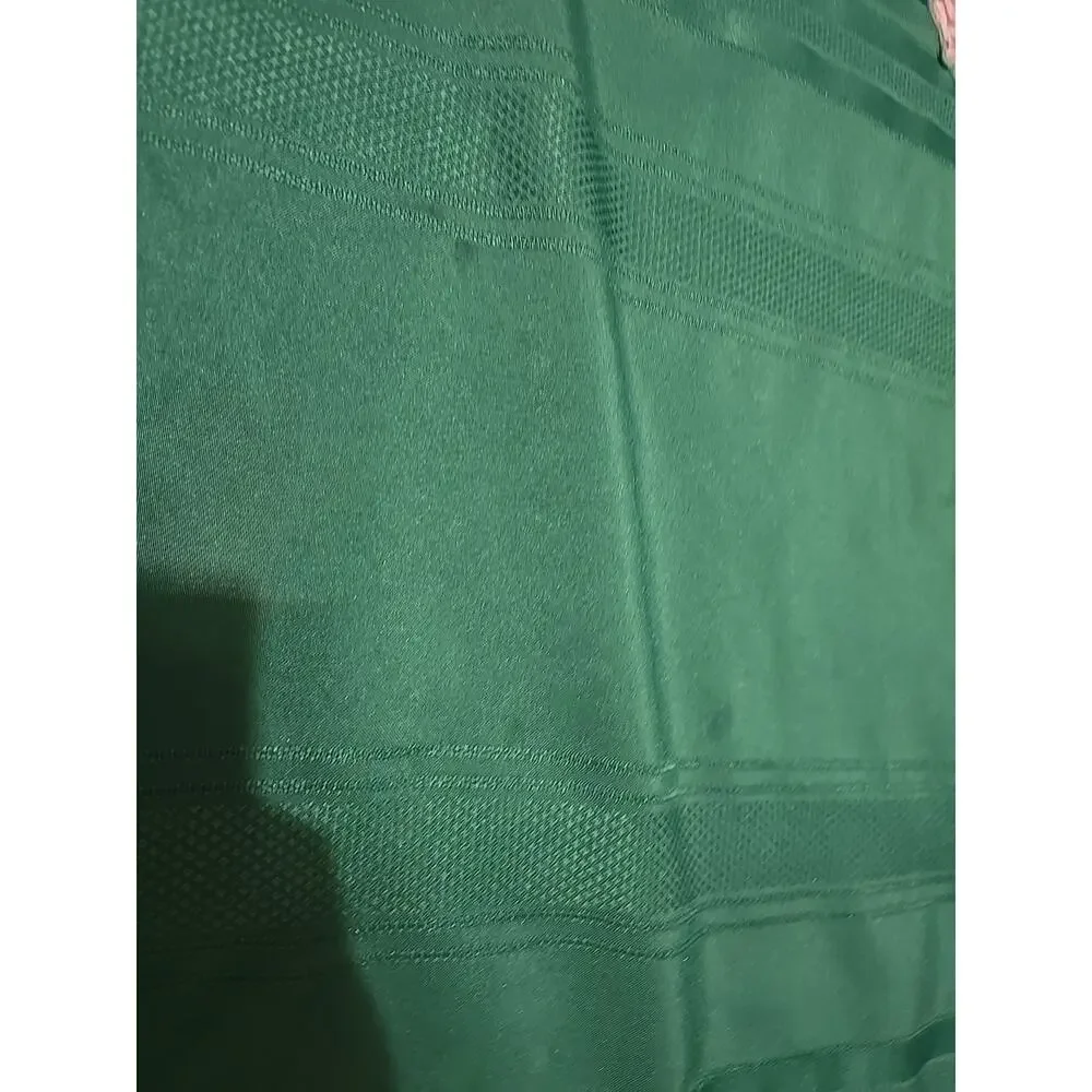 Vtg Green Striped Retro‎ Classic Kitchen Dining Decor Oval Tablecloth 82
